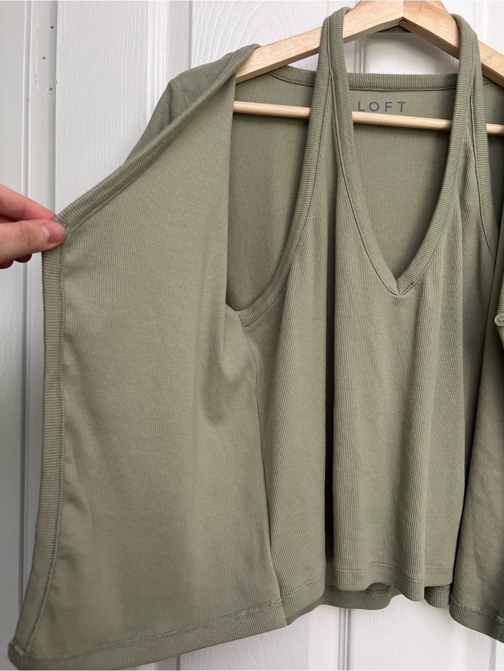 LOFT Ribbed Halter Layered Top - Picture 5 of 9